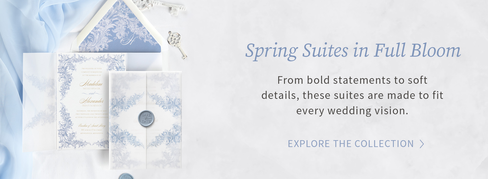 From bold statements to soft details, these suites are made to fit every wedding vision.